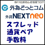 外為どっとコム 外貨ネクストネオ スプレッド 手数料 通貨ペア 一覧表