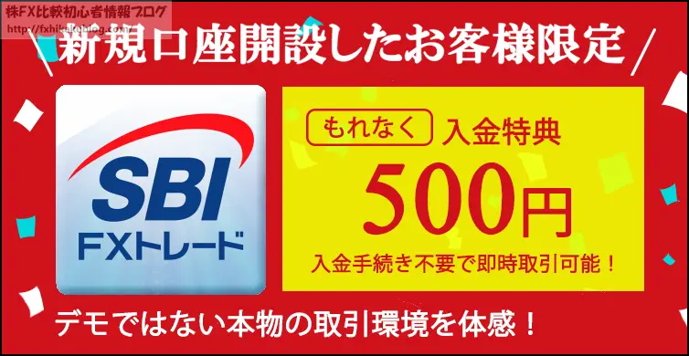 SBI FXトレード キャッシュバック 500円